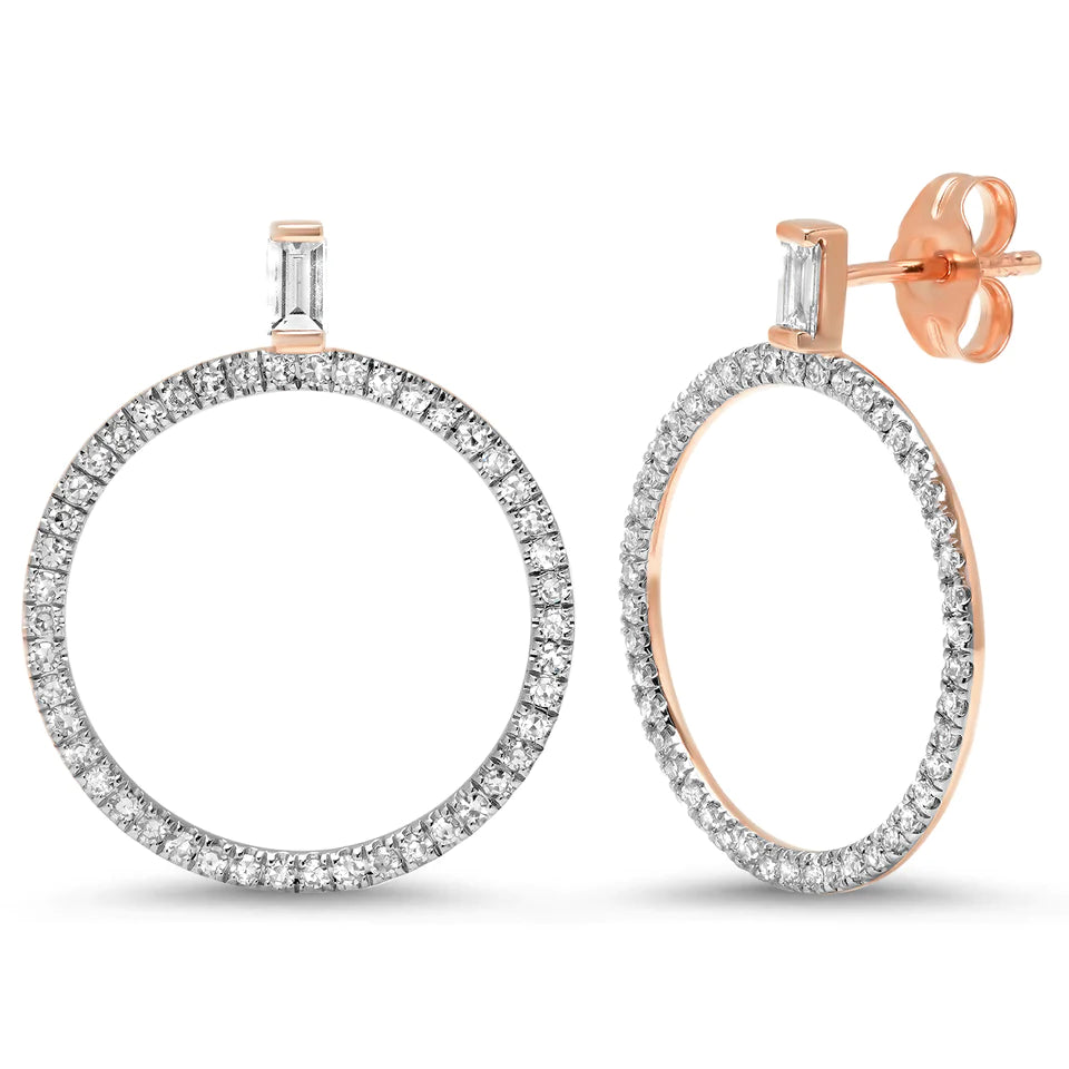 Diamond Baguette Loop Earrings