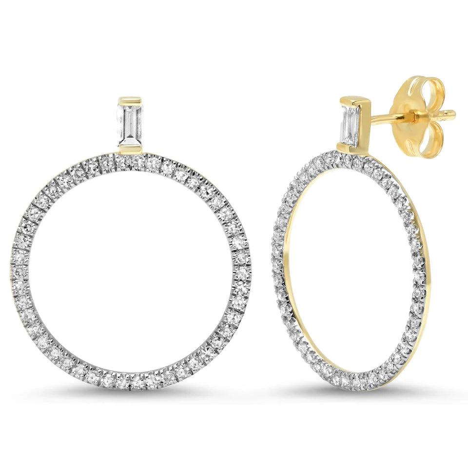 Diamond Baguette Loop Earrings