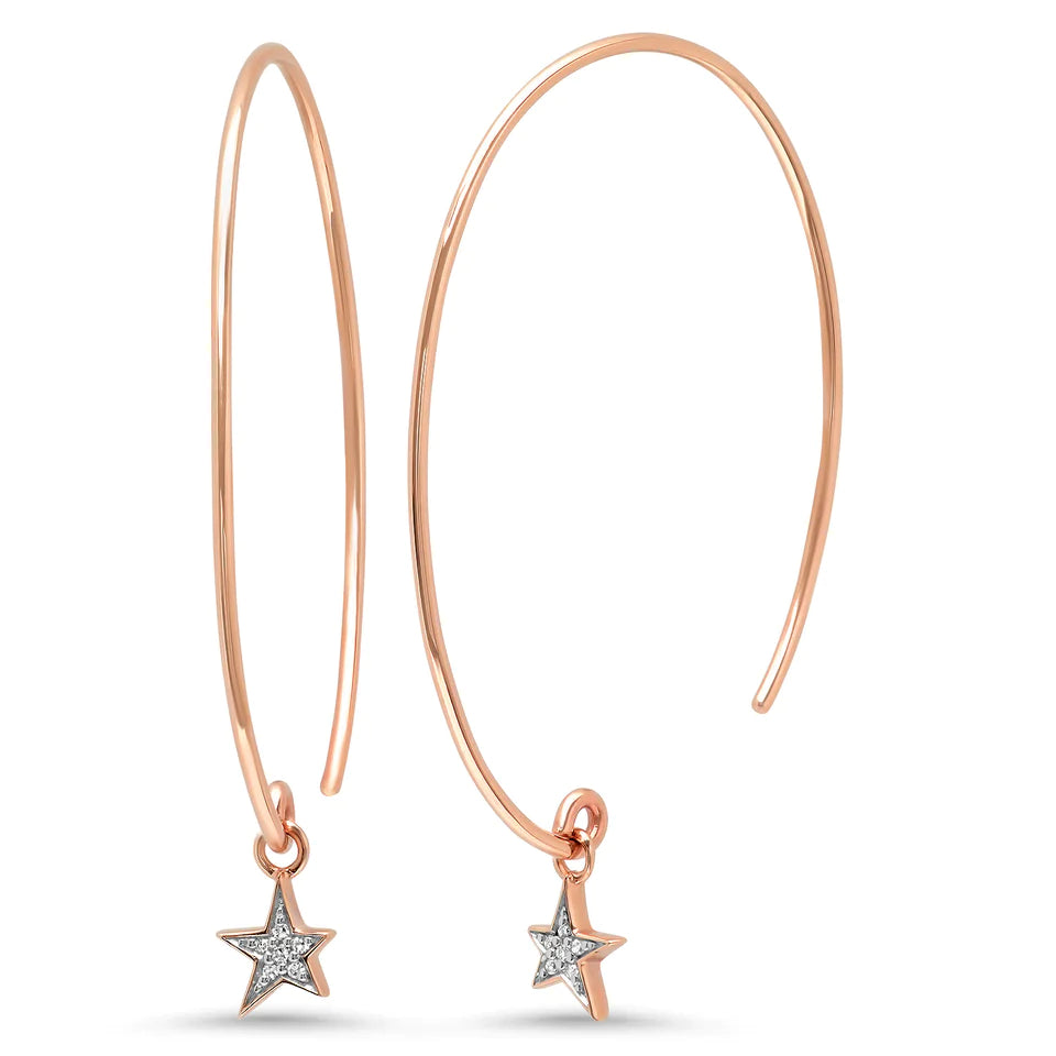 Diamond Star Charm Earrings