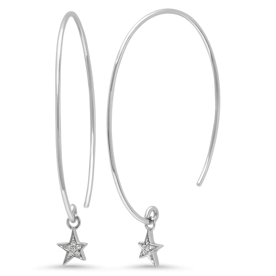 Diamond Star Charm Earrings