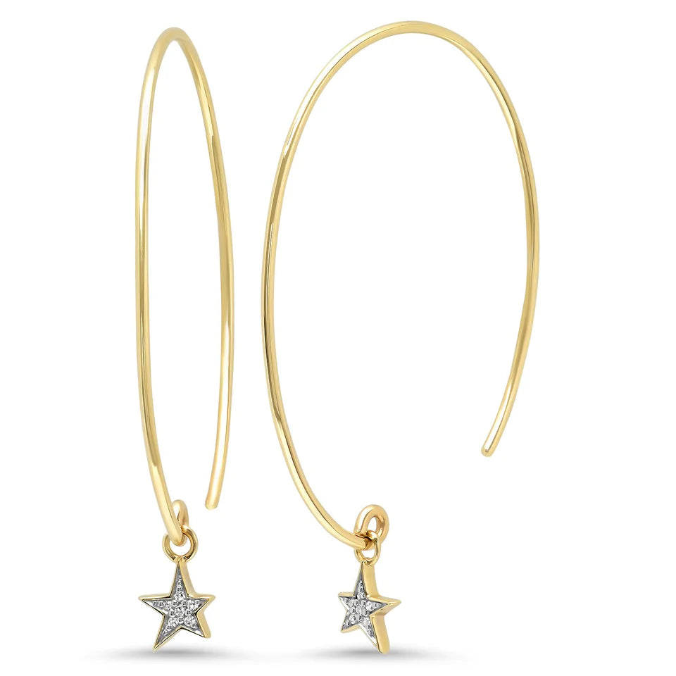 Diamond Star Charm Earrings