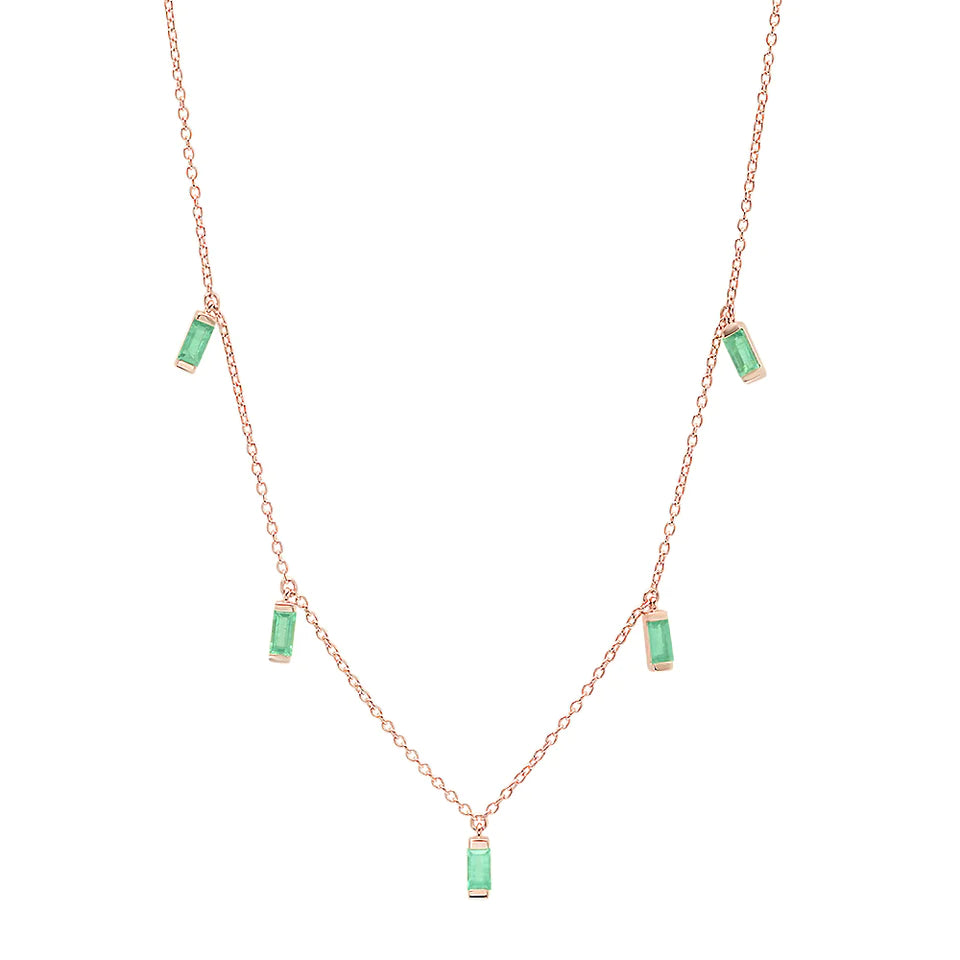 Emerald Baguette Necklace