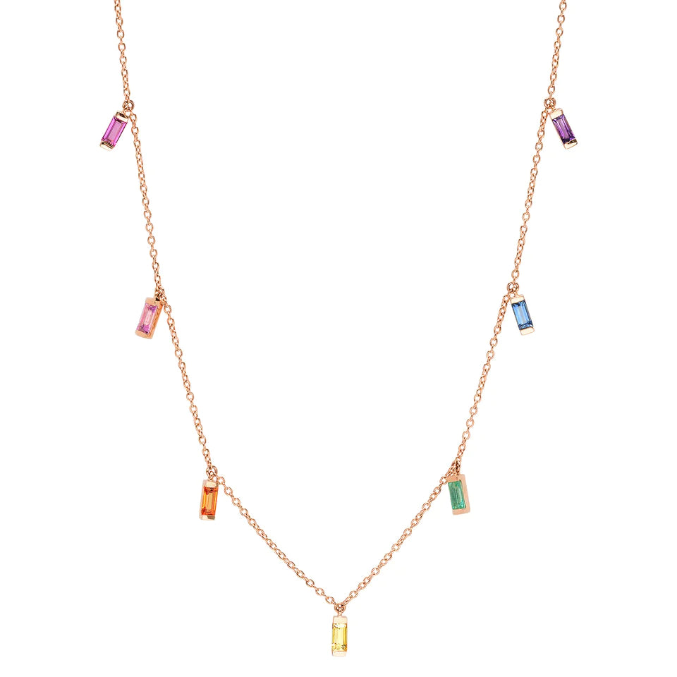 Multicolored Baguette Necklace