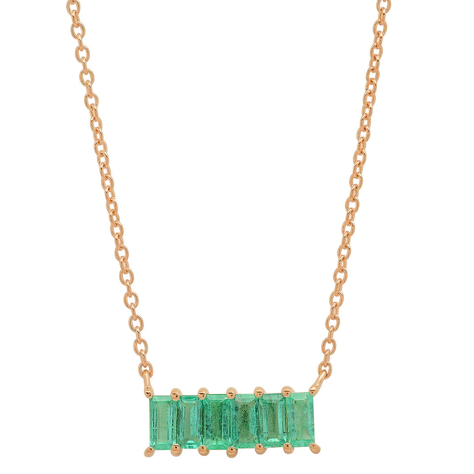 Emerald Baguette Staple Necklace