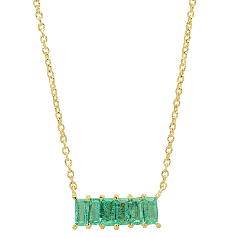 Emerald Baguette Staple Necklace