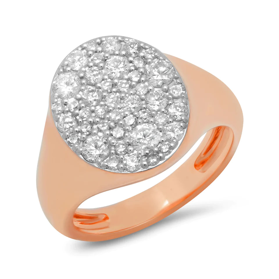 Diamond Signet Pinky Ring