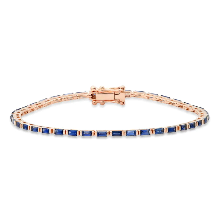 Blue Sapphire Baguette Tennis Bracelet