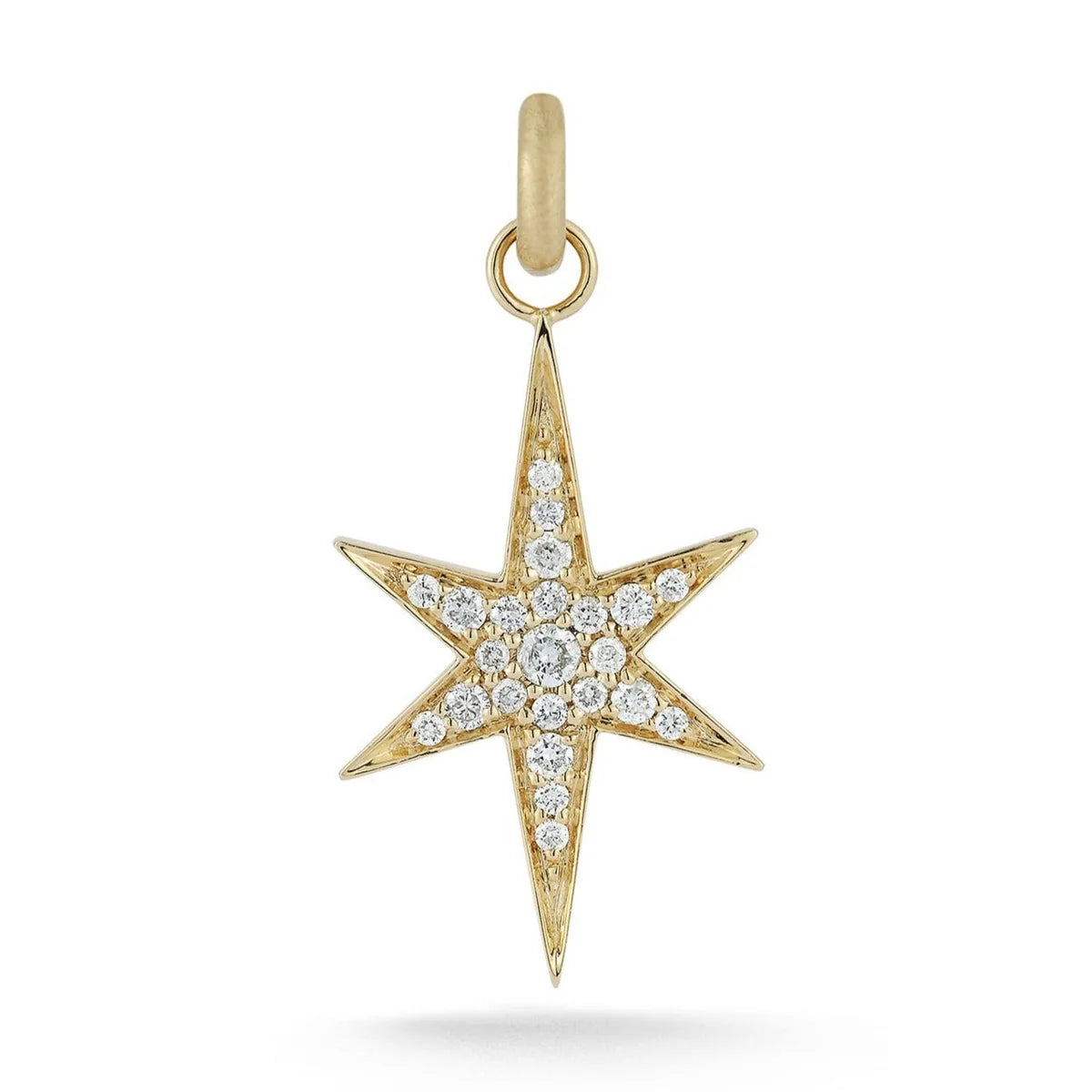 14K Gold Diamond Large Stella Charm