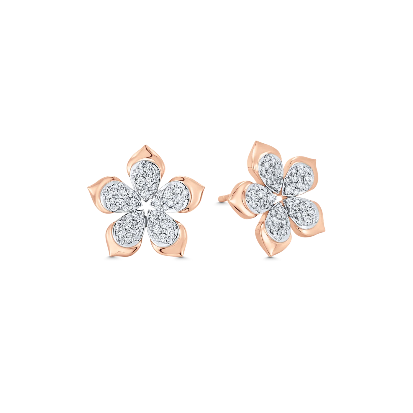 Lierre Gold and Diamond Pear Flower Stud Earring