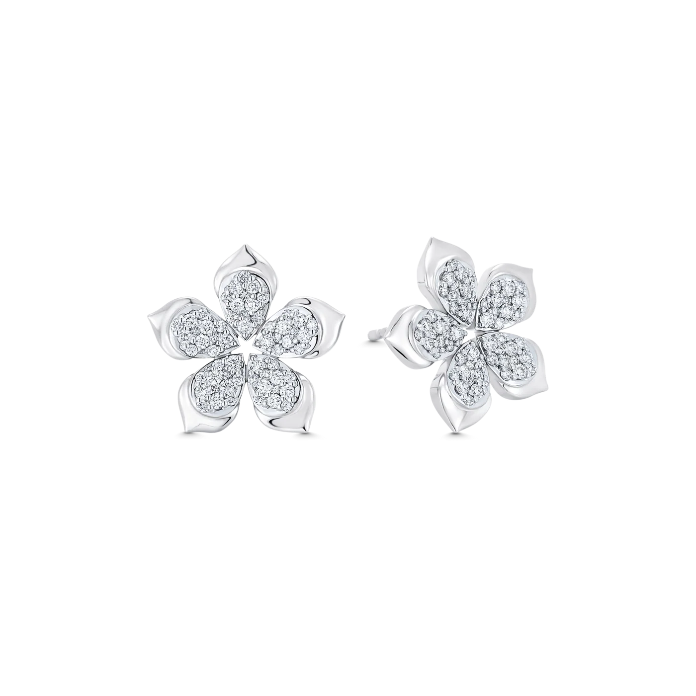 Lierre Gold and Diamond Pear Flower Stud Earring