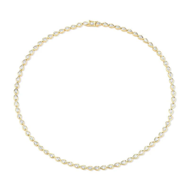 Bezeled Pear Shaped Diamond Choker