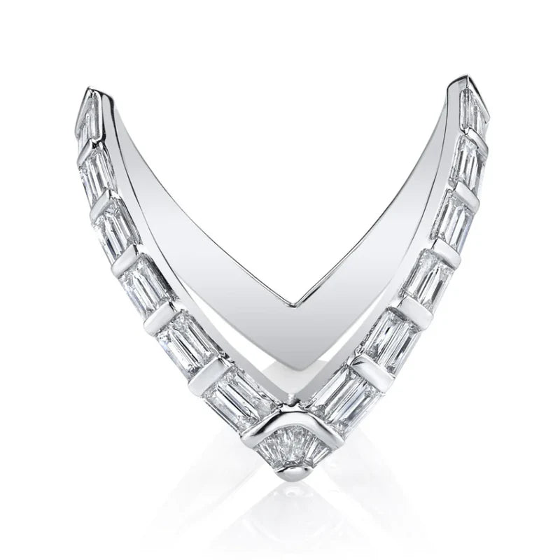 Baguette Diamond V Ring