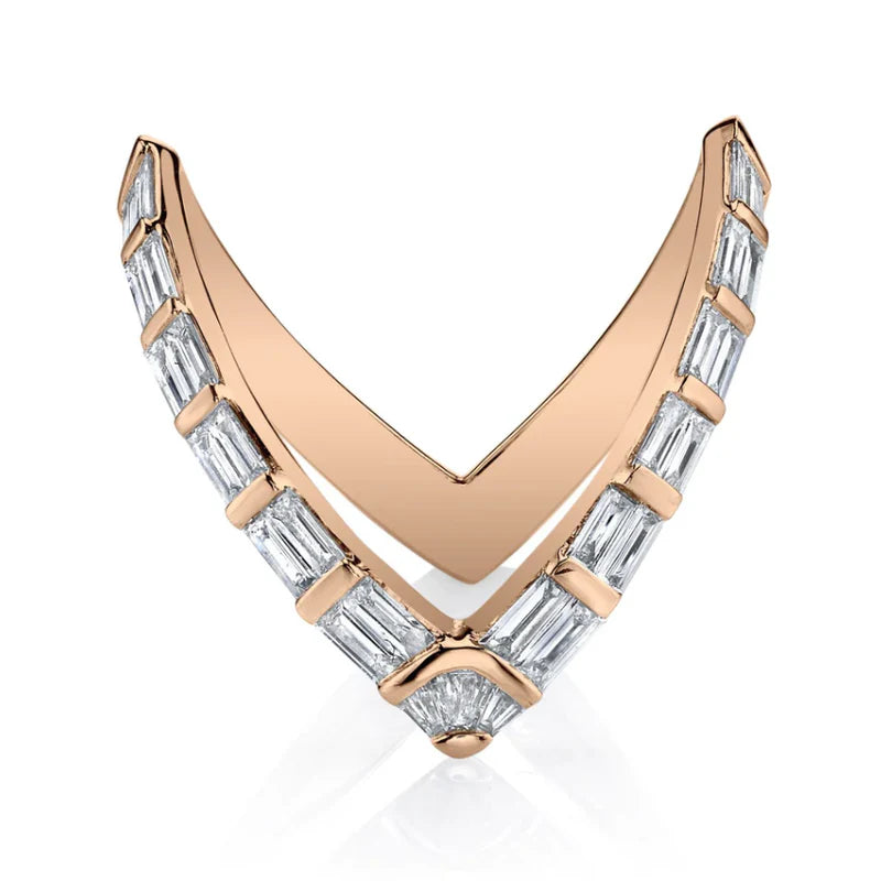 Baguette Diamond V Ring