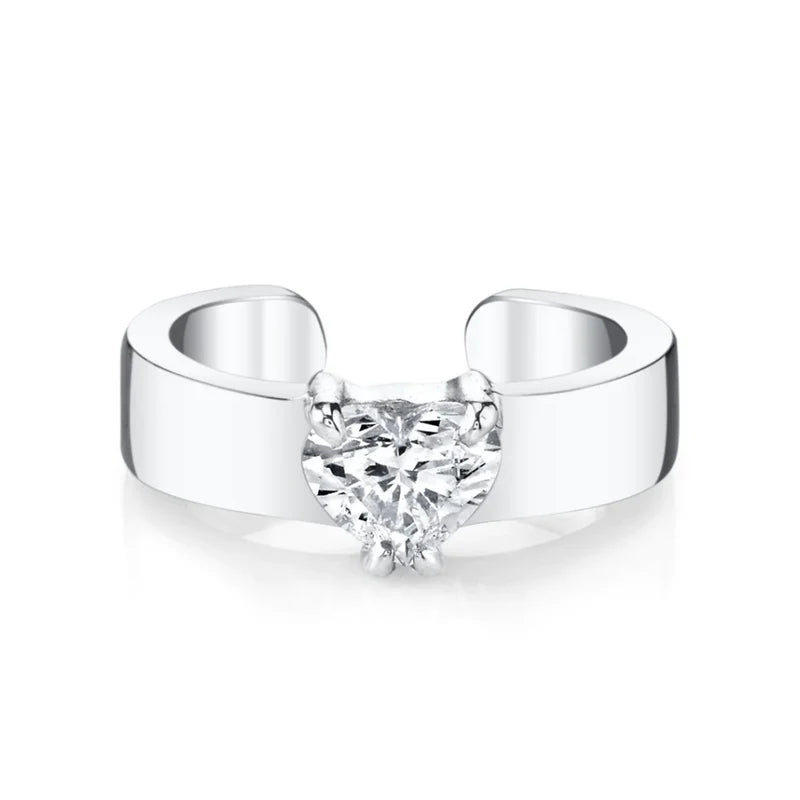 Heart Shaped Diamond Earring Cuff