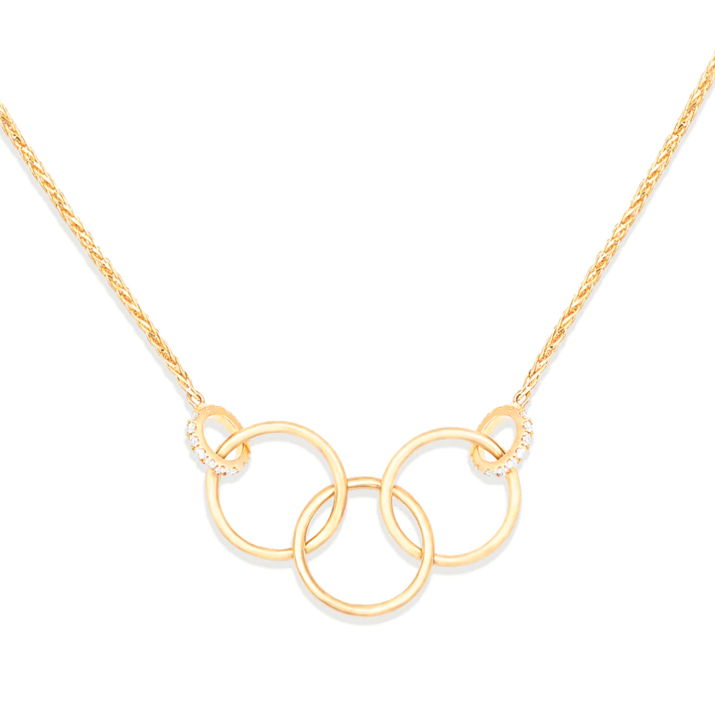 The Crew Triple Circle Necklace - Diamond