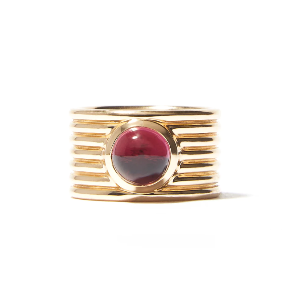 Found Cigar Band Ring - Tourmaline