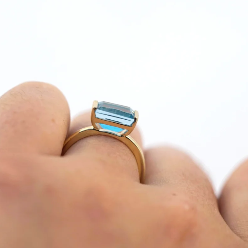 Blue Topaz Bonbon Ring