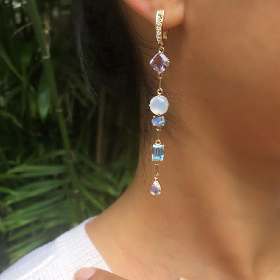 4 Stone Gemfetti Earrings