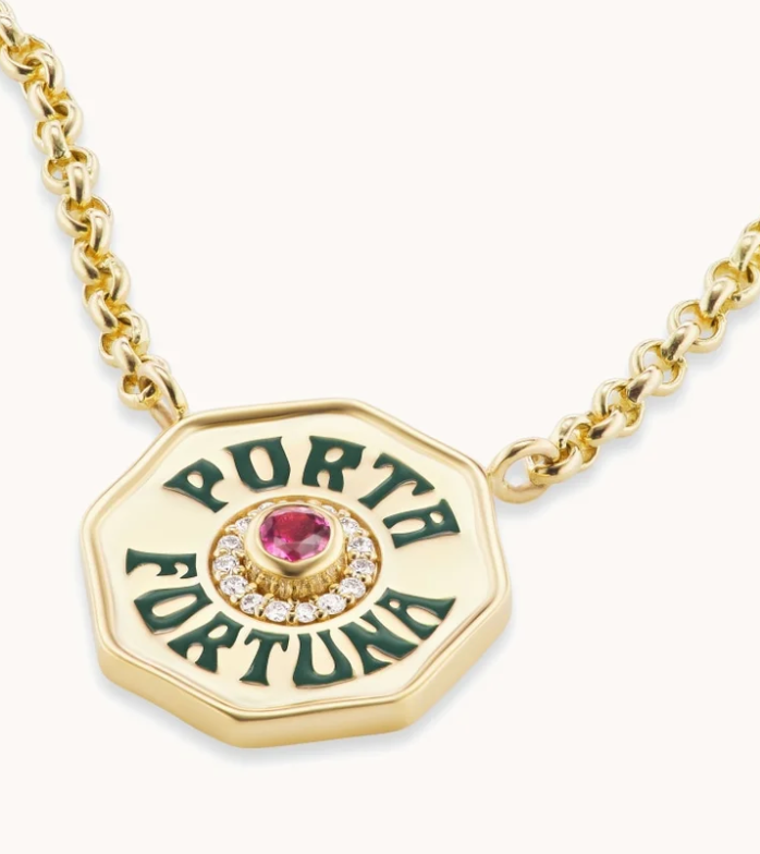 Mini Porta Fortuna Necklace Pink Tourmaline