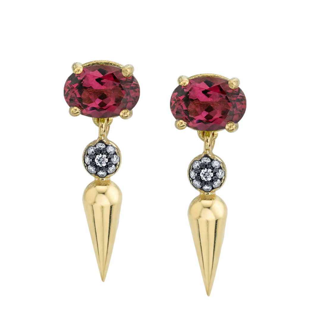 Pavé Center Spear Dangle Studs