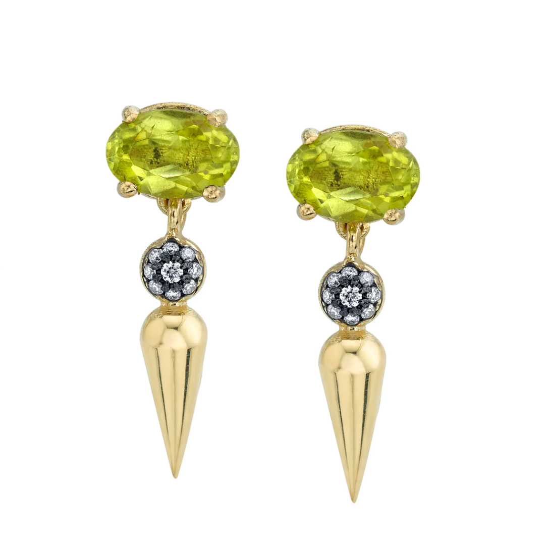 Pavé Center Spear Dangle Studs