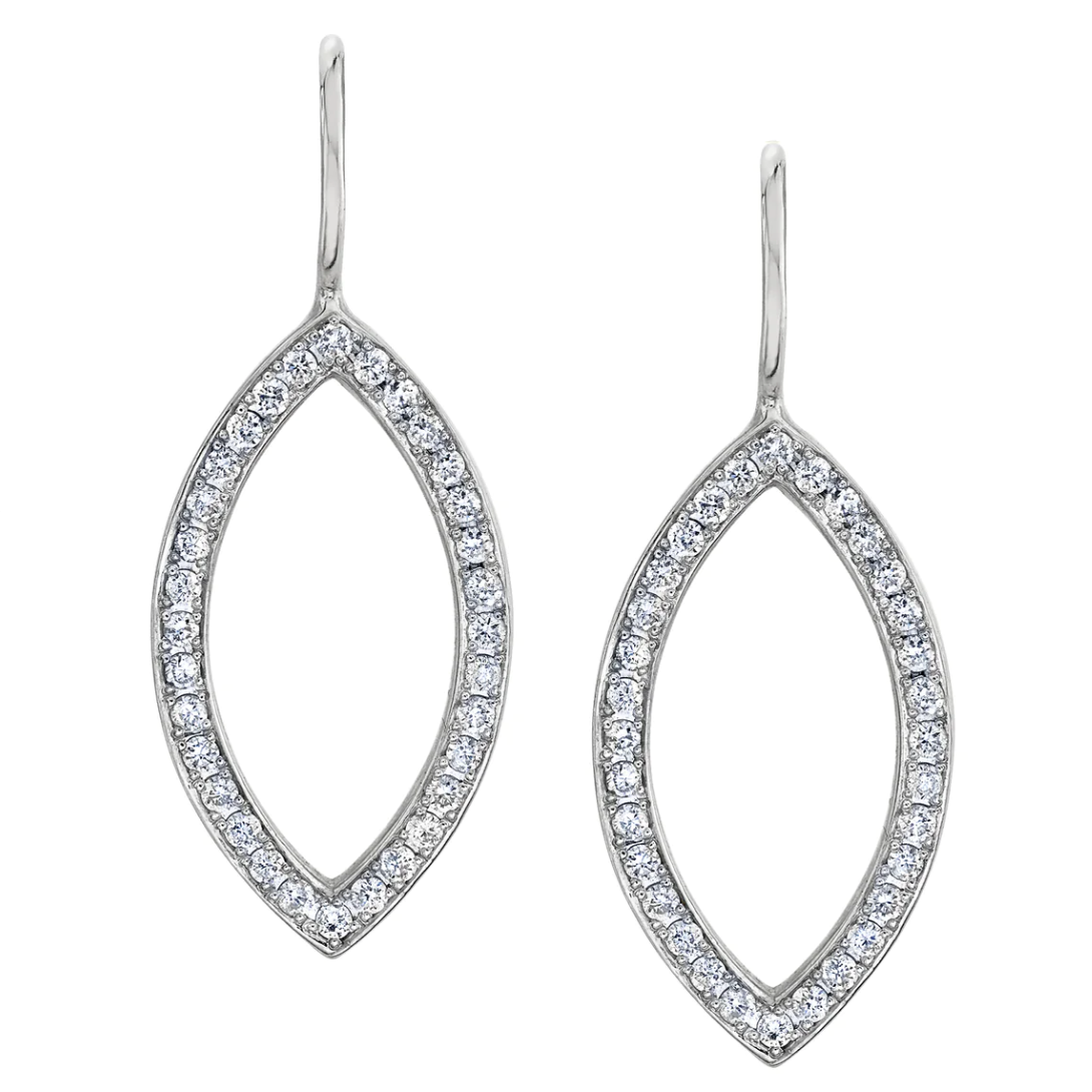 Pavé Open Marquis Diamond Earrings