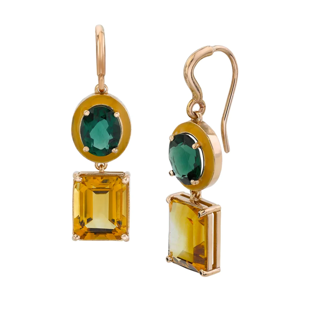 Small Gaga Enamel Gemstone Earrings