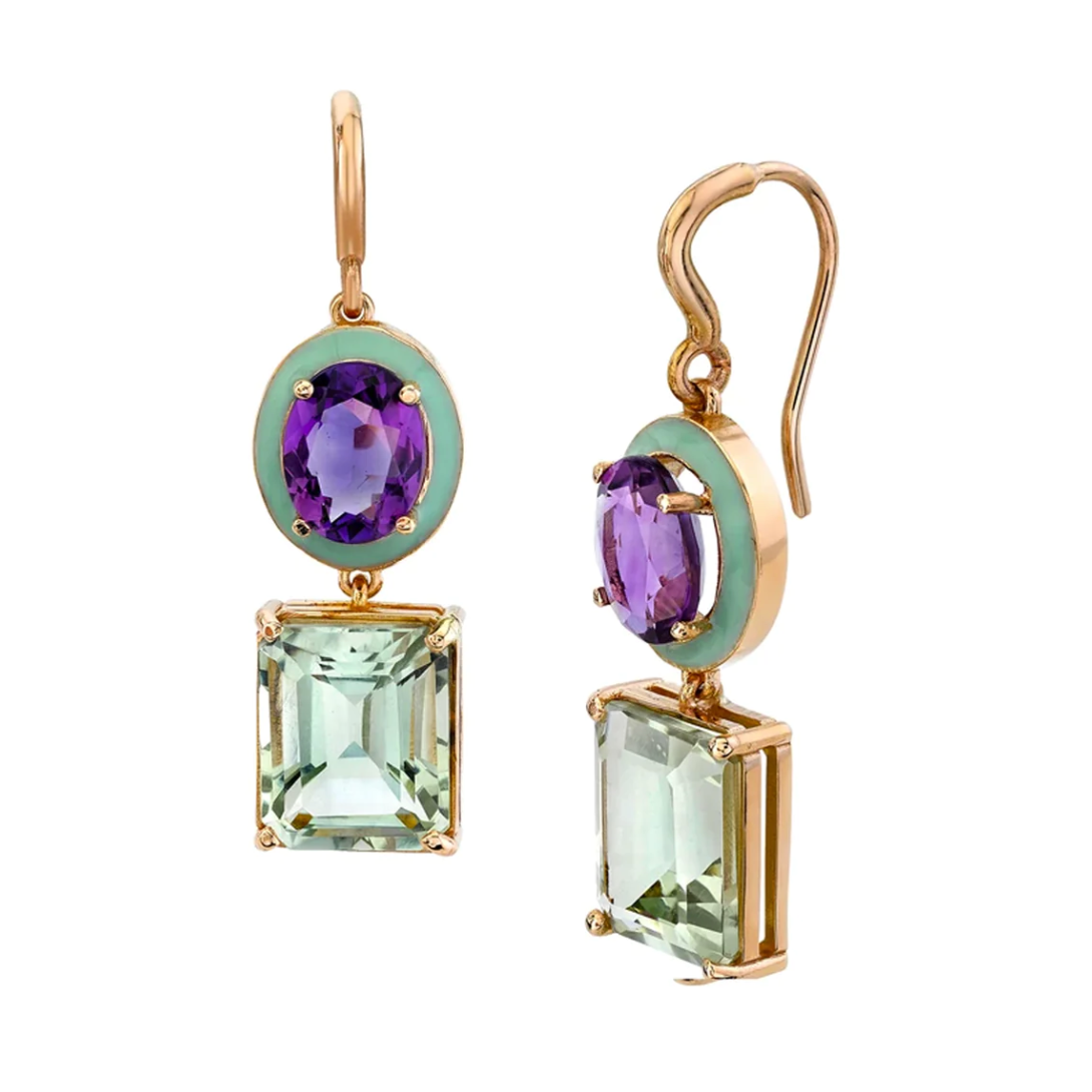 Small Gaga Enamel Gemstone Earrings