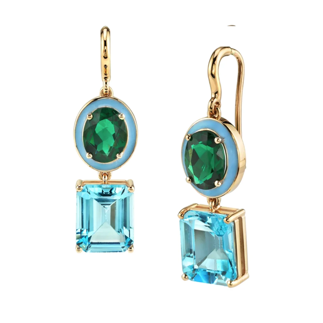 Small Gaga Enamel Gemstone Earrings