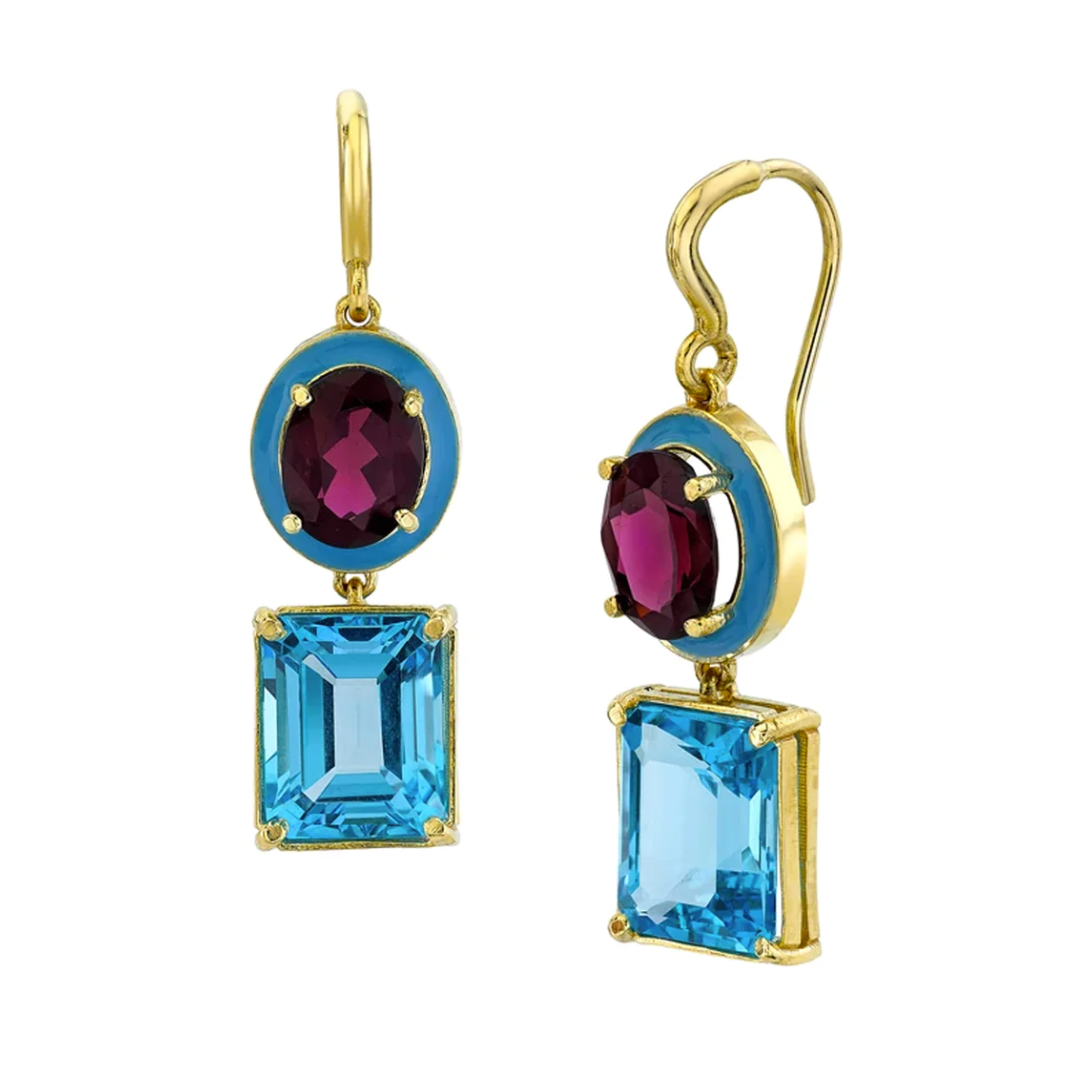 Small Gaga Enamel Gemstone Earrings