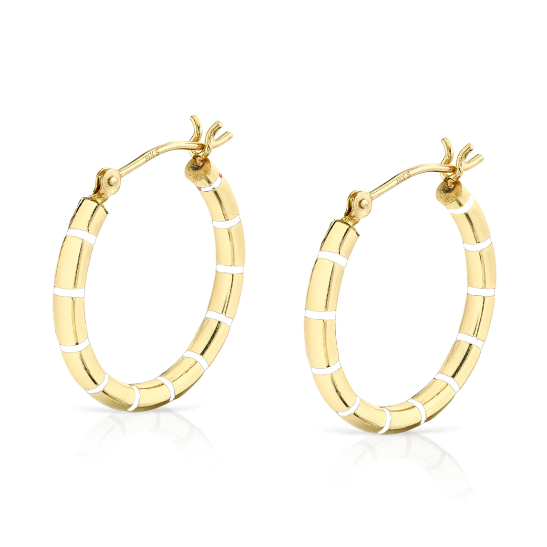 Enamel Striped Hoops