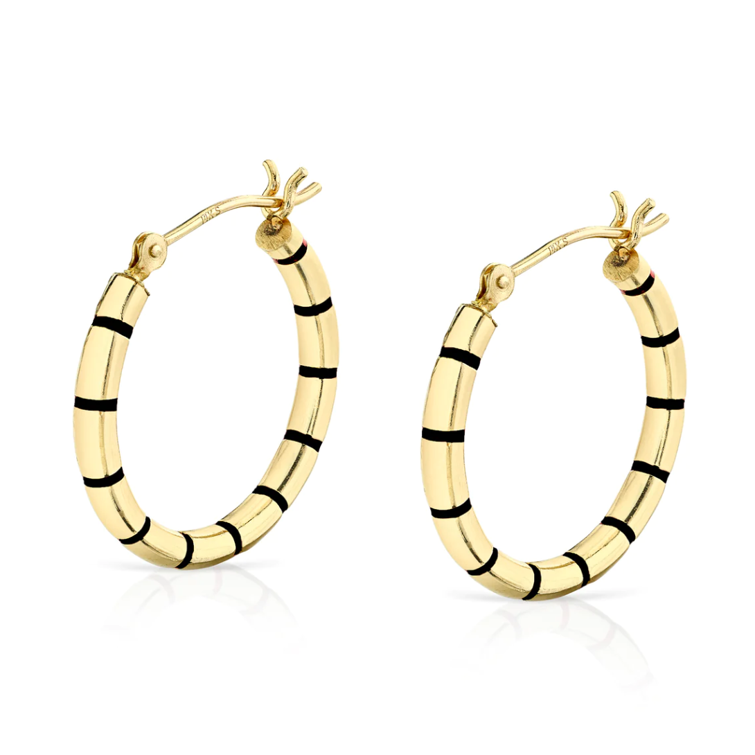 Enamel Striped Hoops