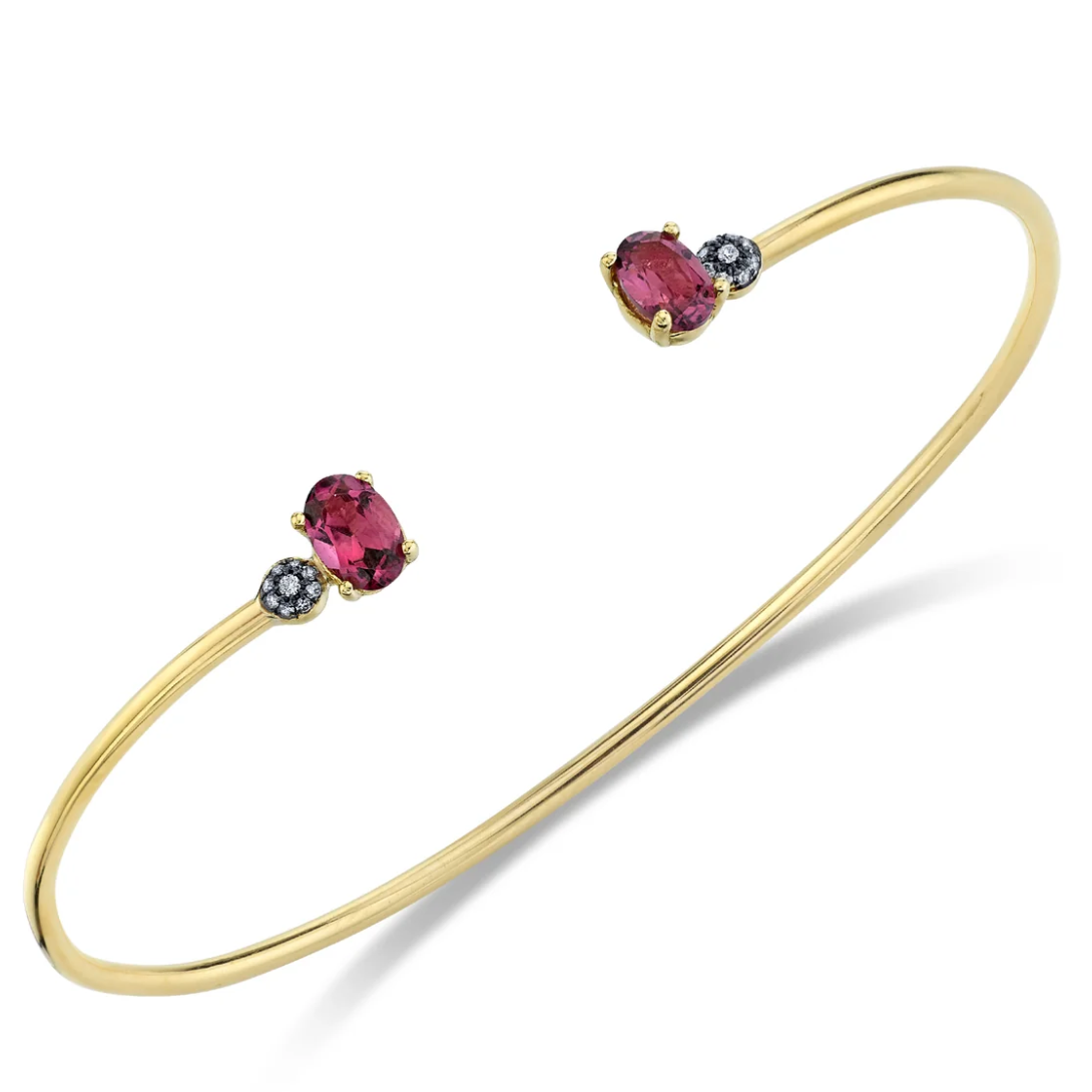 Oval and Pavé Ball Bangle