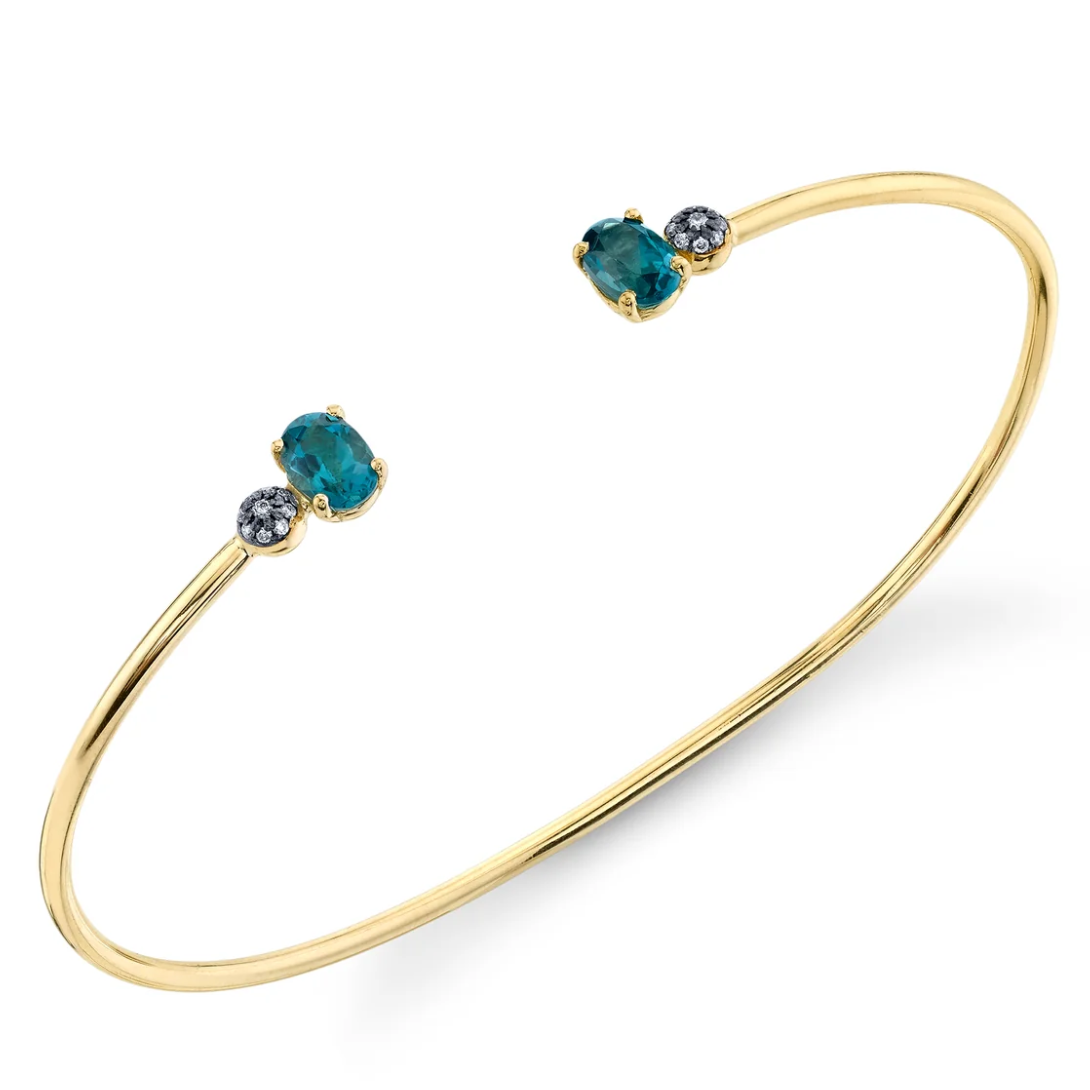 Oval and Pavé Ball Bangle