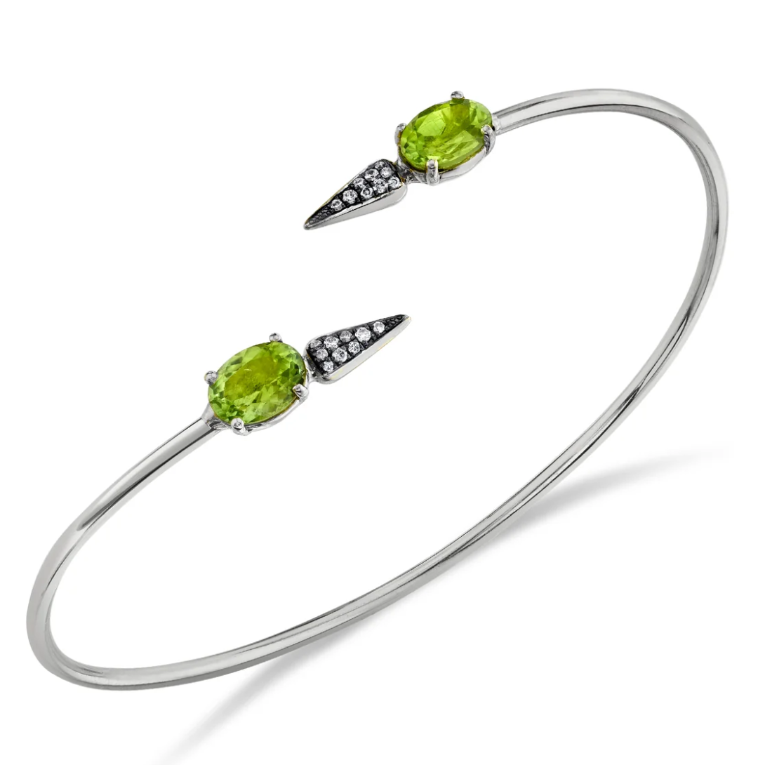 Pave Spear Twist Bangle - Diamond