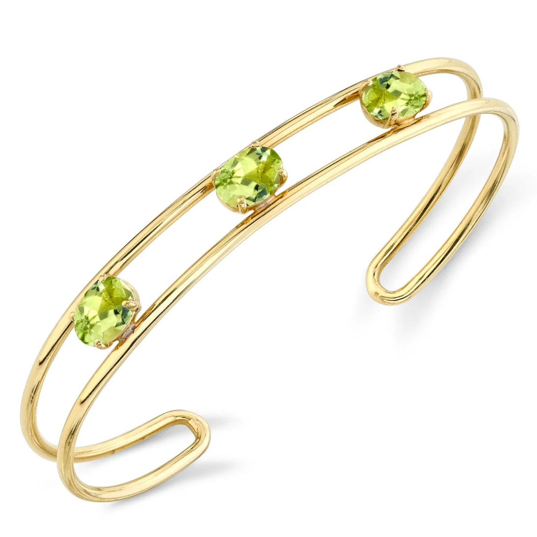 Tres Stone Double Wire Cuff