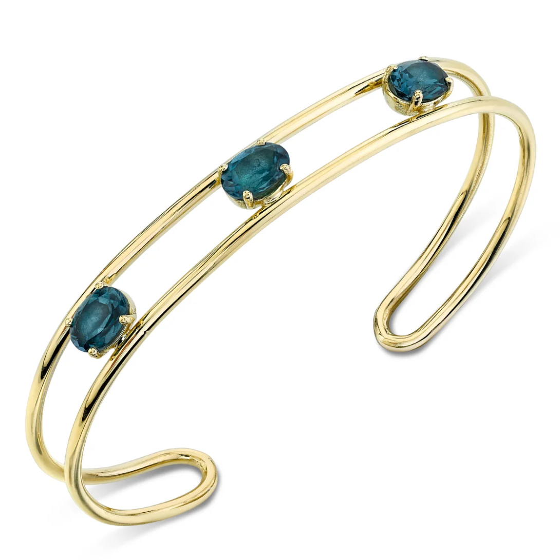 Tres Stone Double Wire Cuff