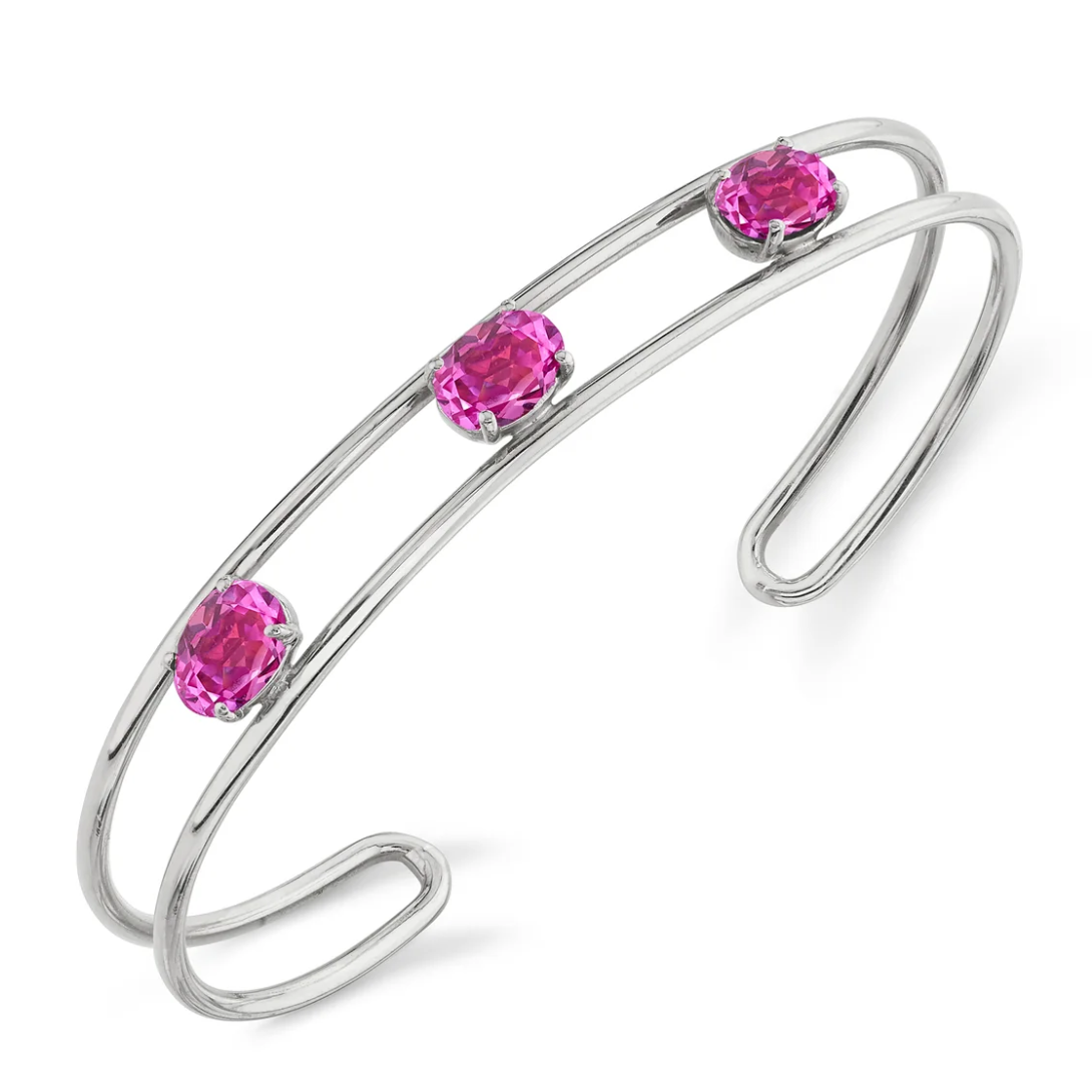 Tres Stone Double Wire Cuff