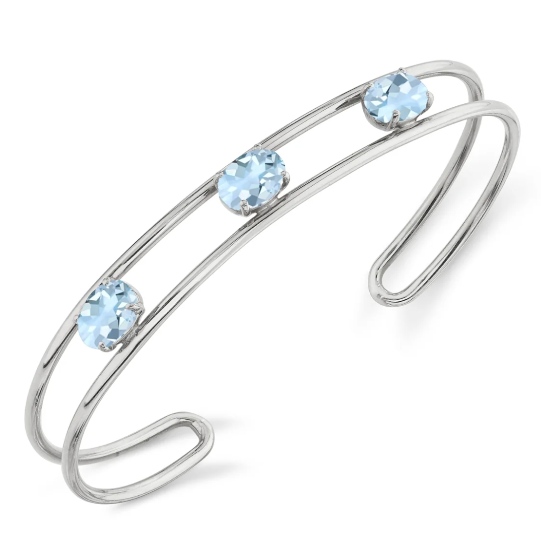 Tres Stone Double Wire Cuff