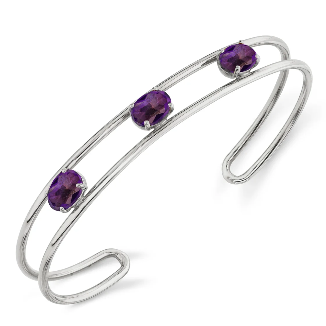 Tres Stone Double Wire Cuff