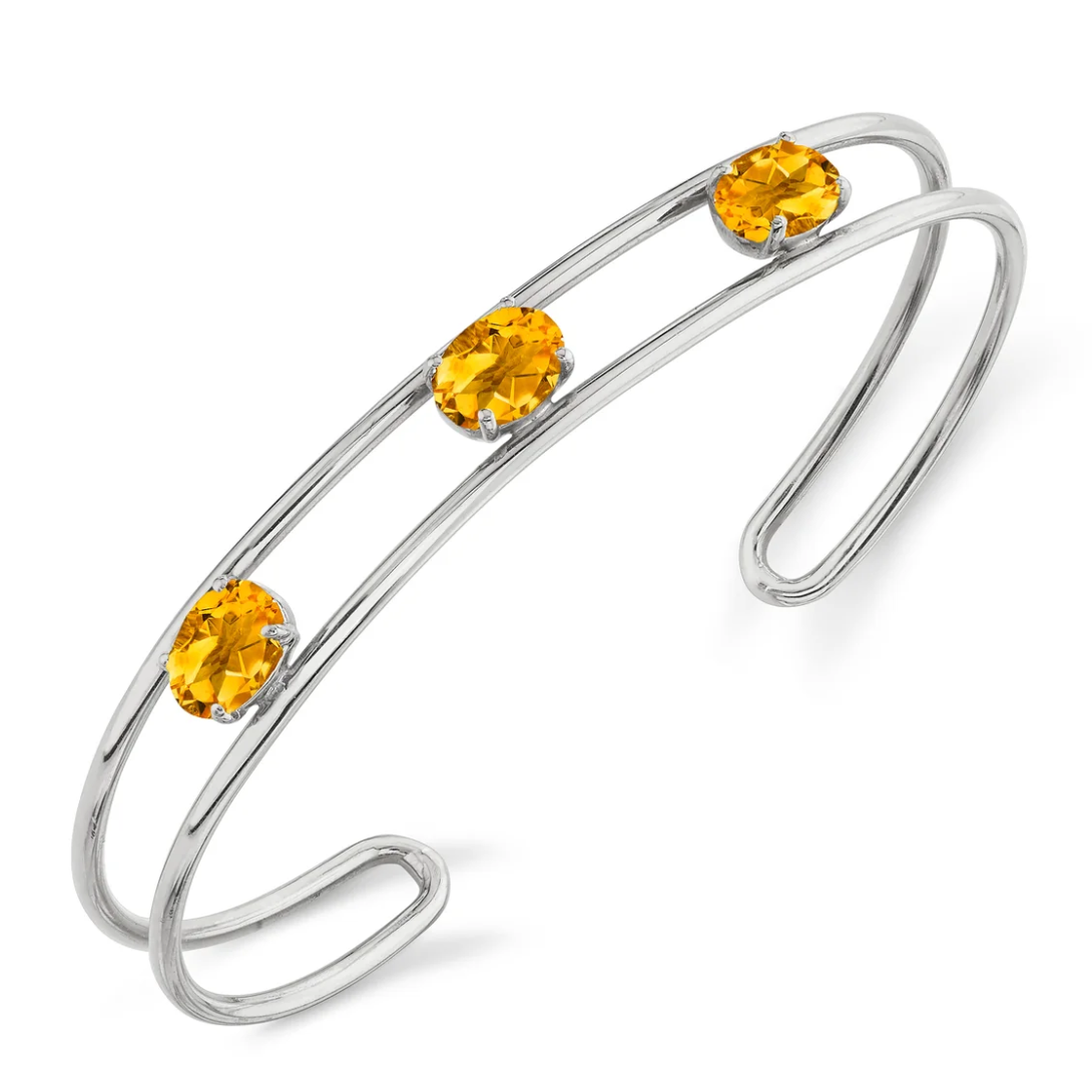 Tres Stone Double Wire Cuff