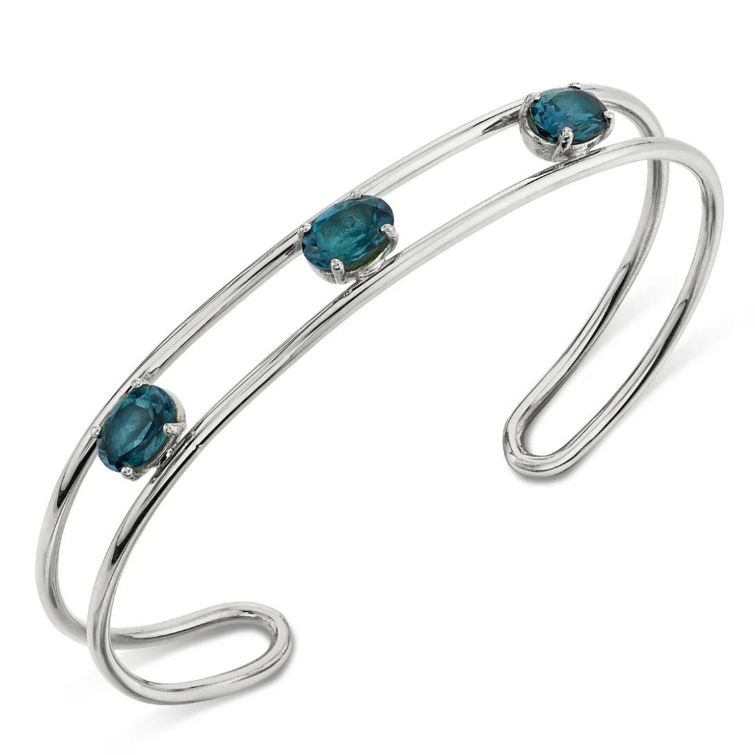 Tres Stone Double Wire Cuff