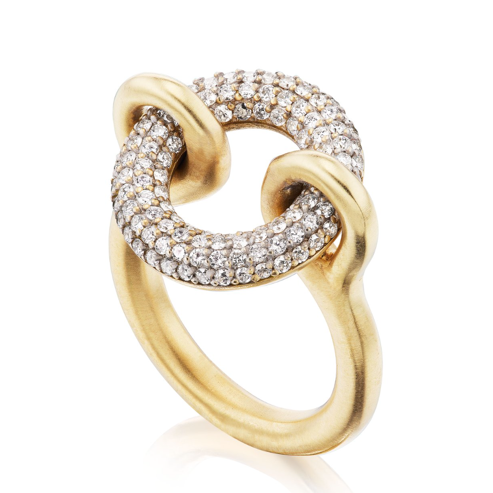 Arco Spinning Ring With Diamonds