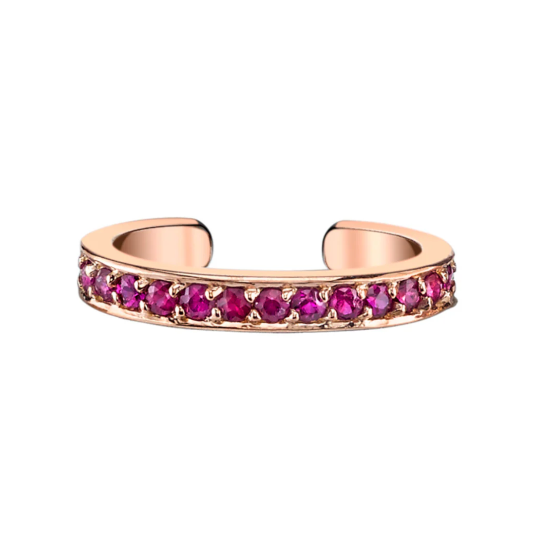 Single Row Ruby Ear Cuff