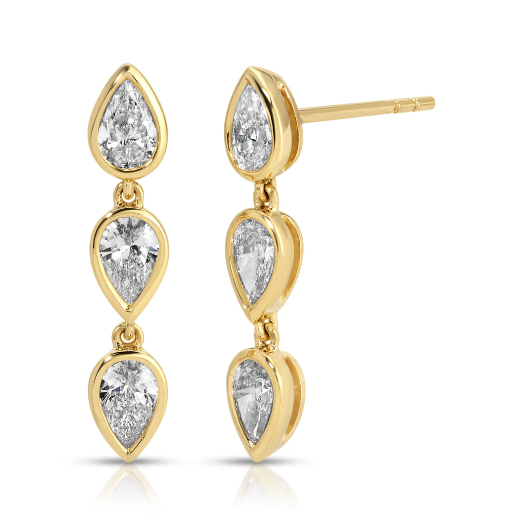 Bezeled Pear Diamond Elodie Drops