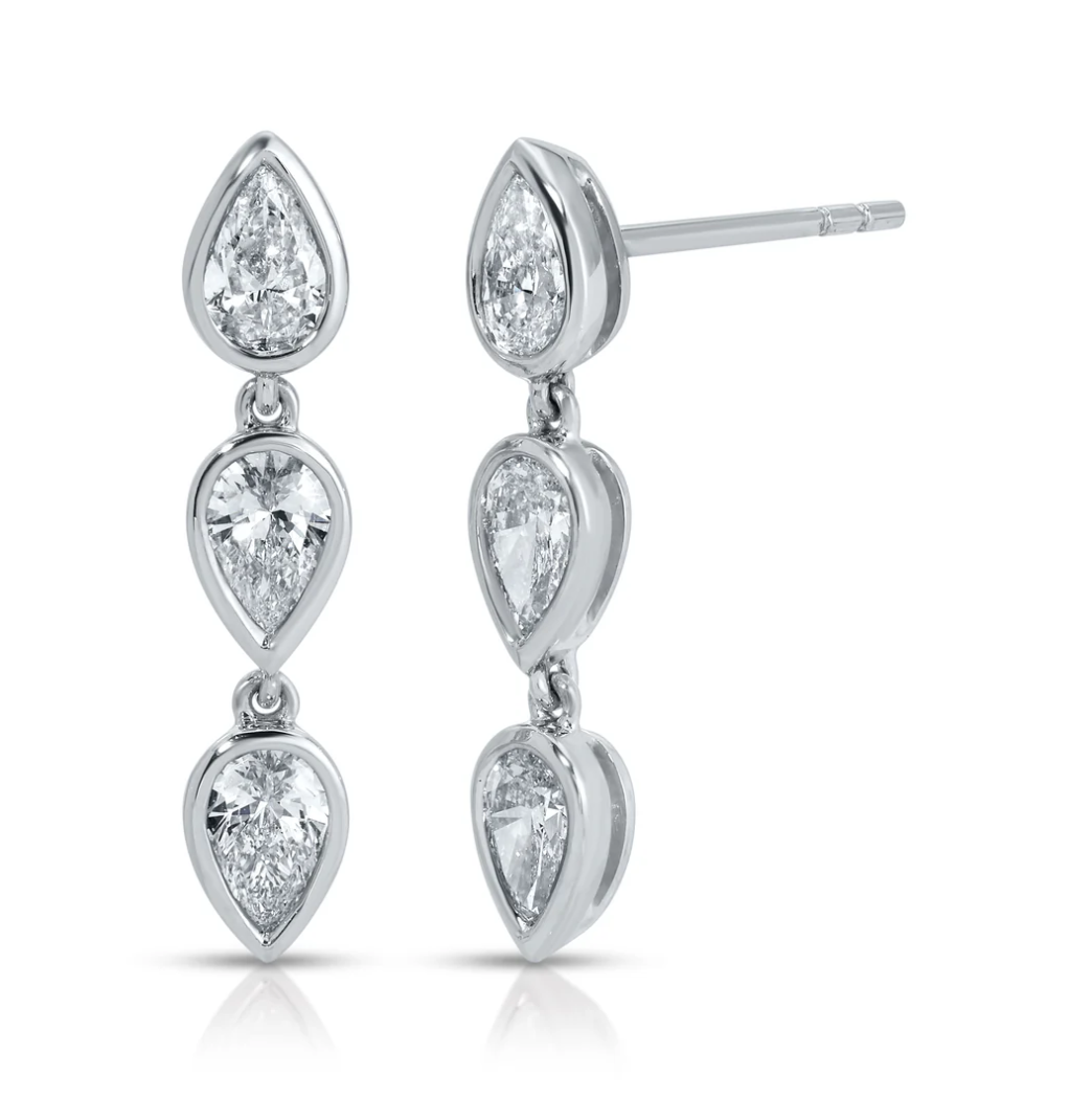 Bezeled Pear Diamond Elodie Drops