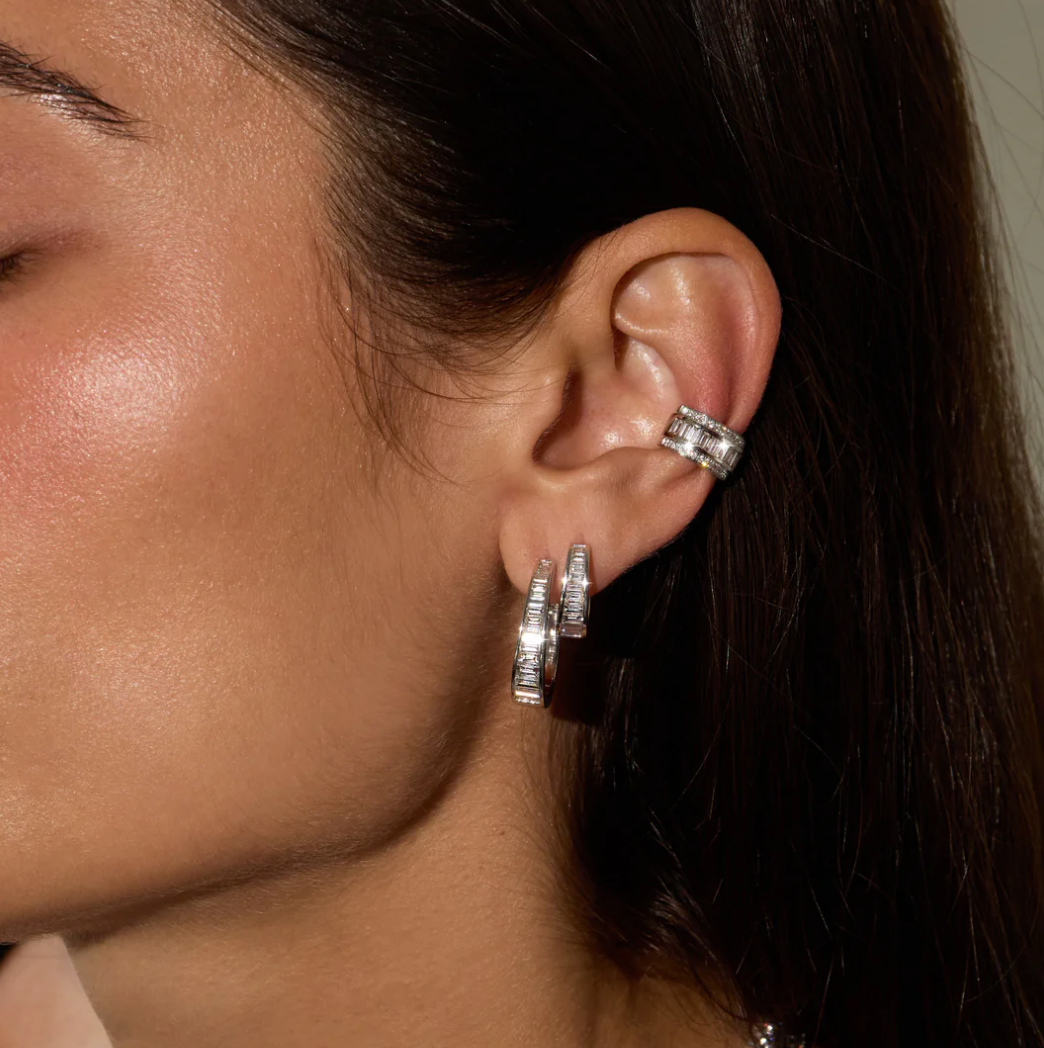 Classic Baguette Diamond Meryl Hoops