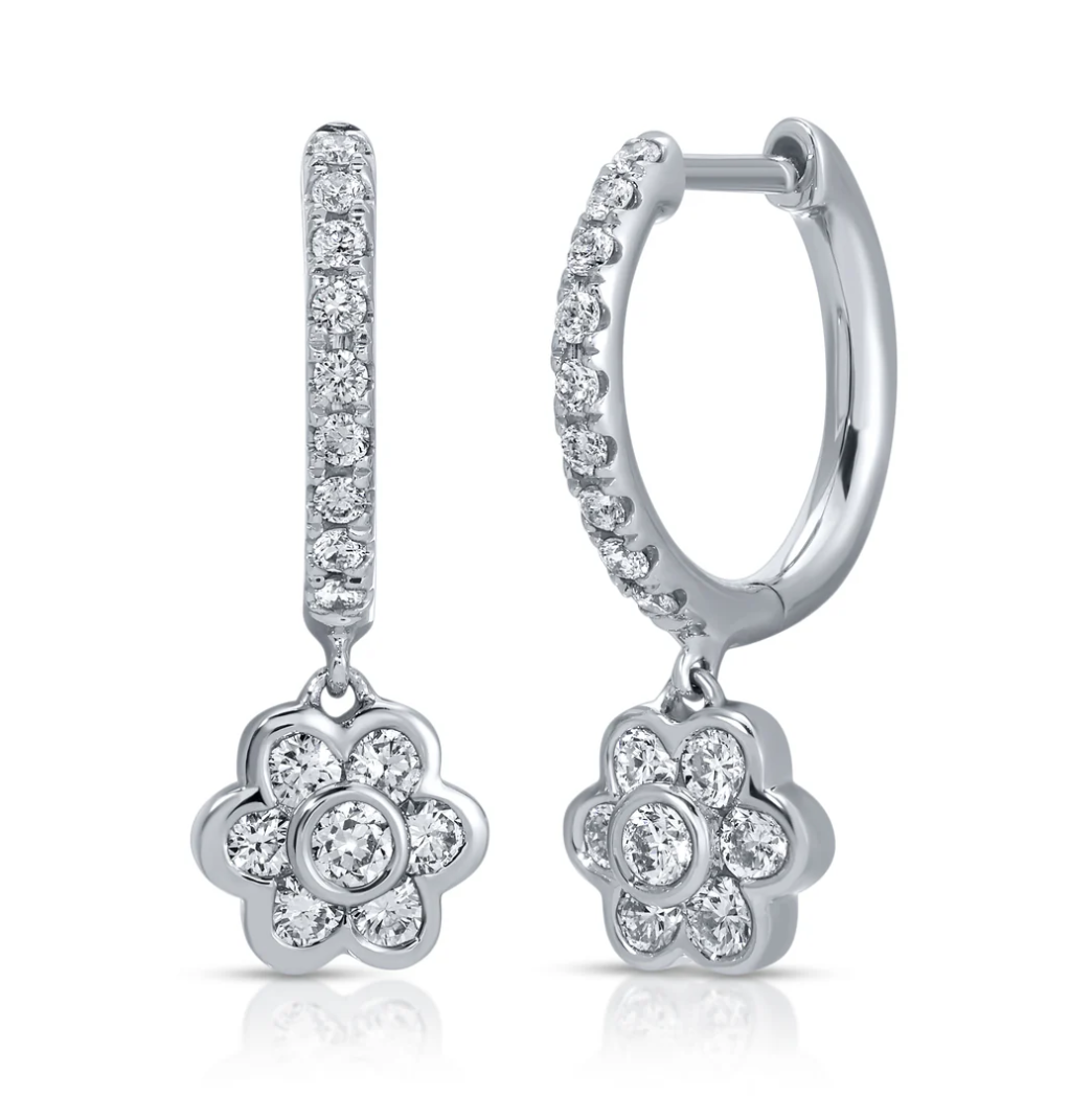 Small Diamond Flora Drop Huggies