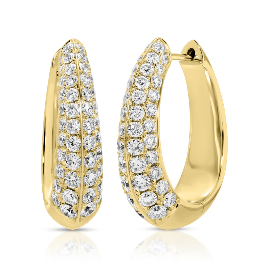 Diamond Oval Hoops