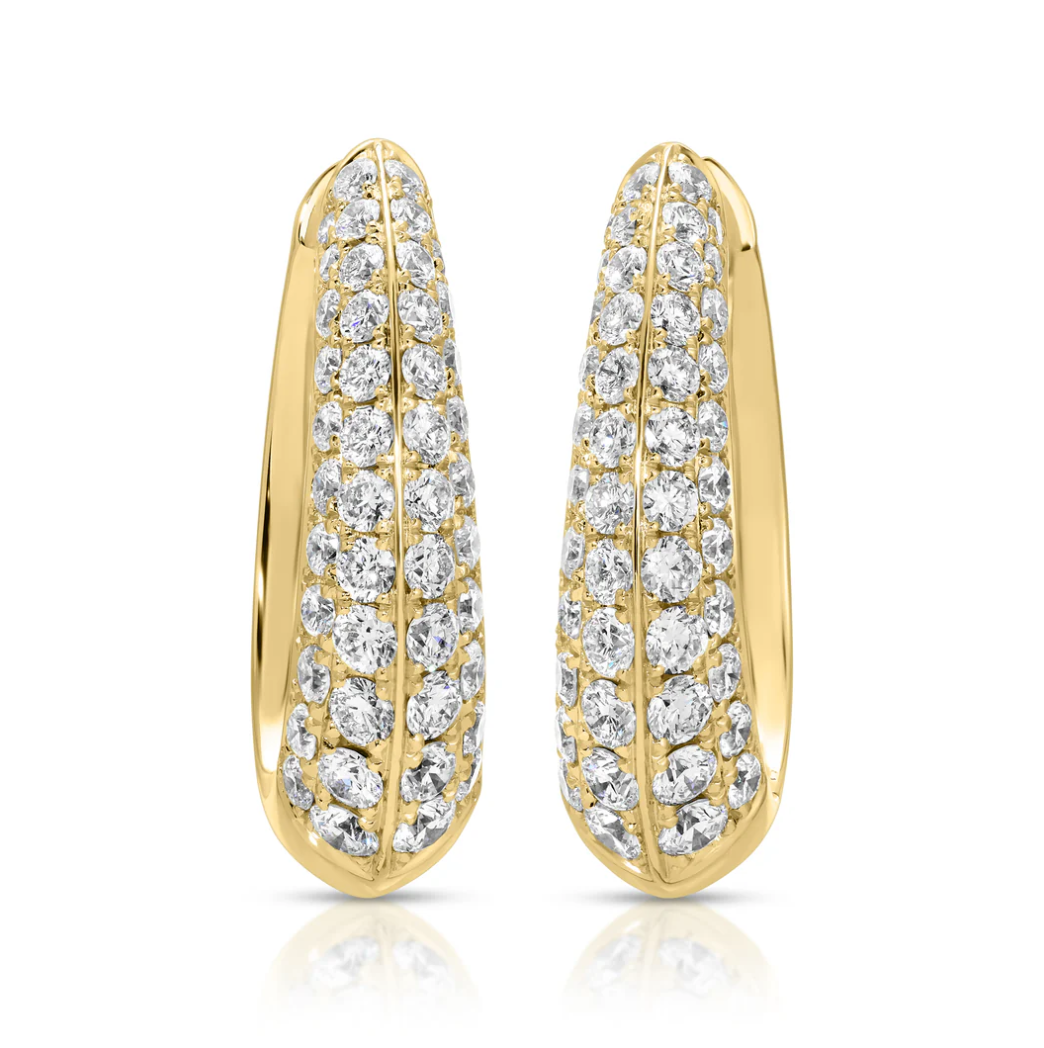 Diamond Oval Hoops